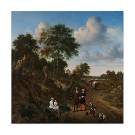 Adriaen Van De Velde 'Portrait Of A Couple With Two Children' Canvas Art,24x24